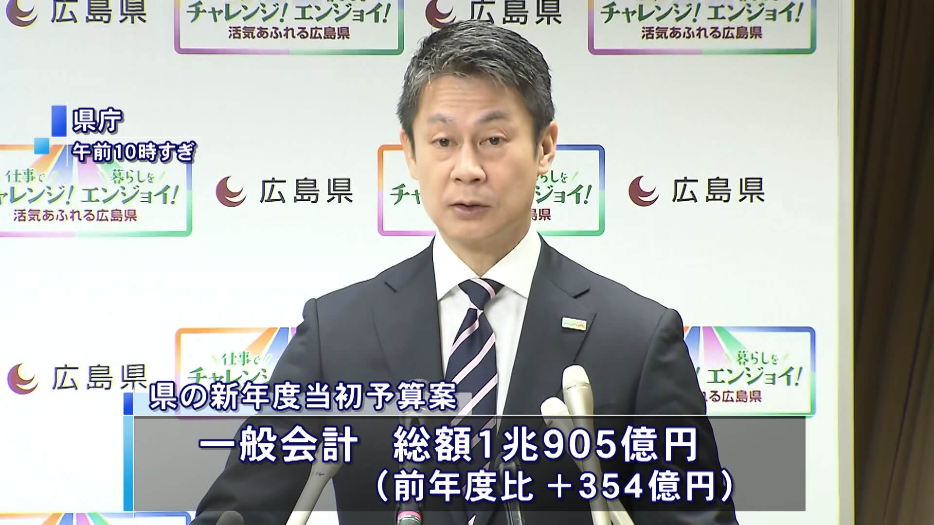 新年度予算案 西日本豪雨からの復旧・復興に力　２年連続で１兆円超　広島県