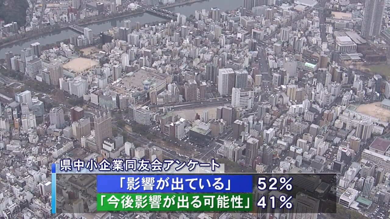 新型コロナ影響　中小企業からの相談増加　広島市