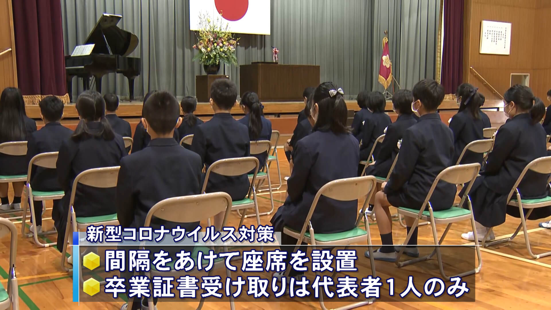縮小の式典で門出　県内の多くの公立小学校で卒業式　広島