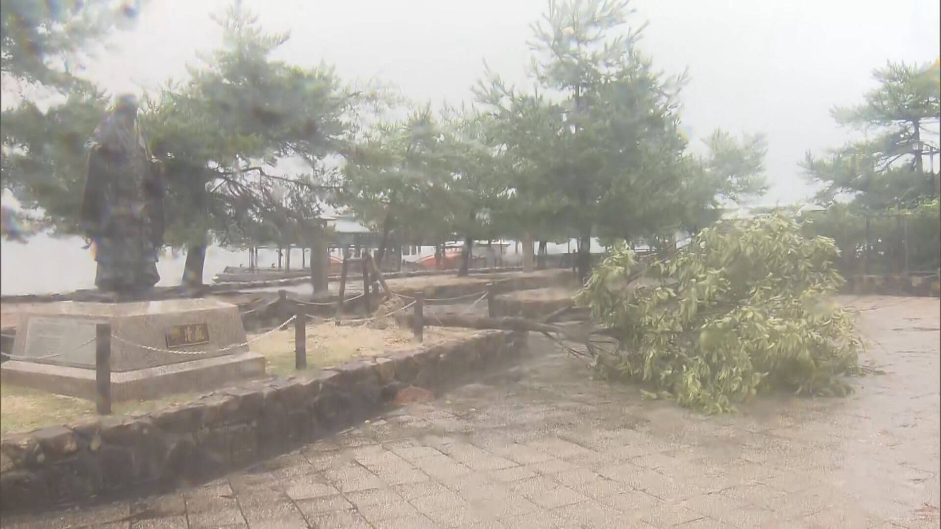 台風１４号３連休直撃　広島県内に様々な影響（１９日午後５時現在）