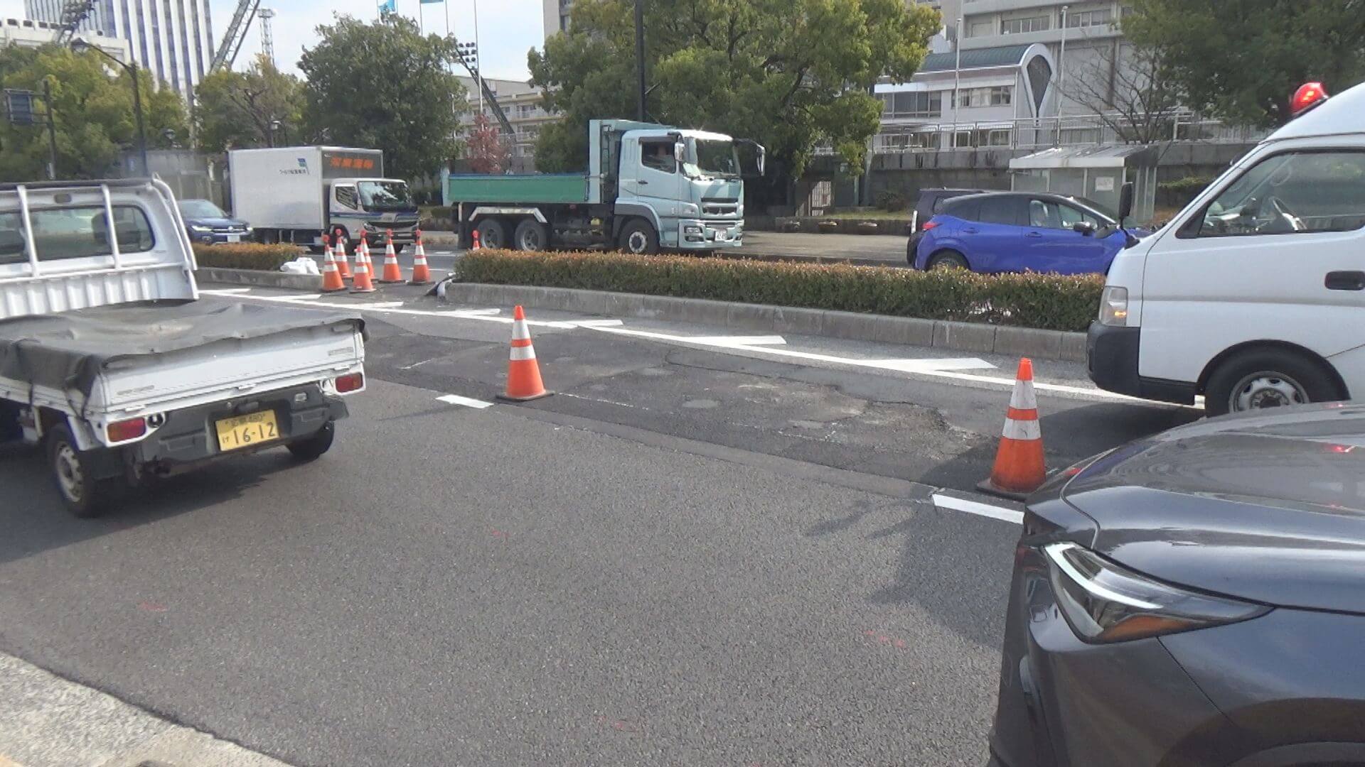 ２日連続で道路が…交通規制も　広島市中心部