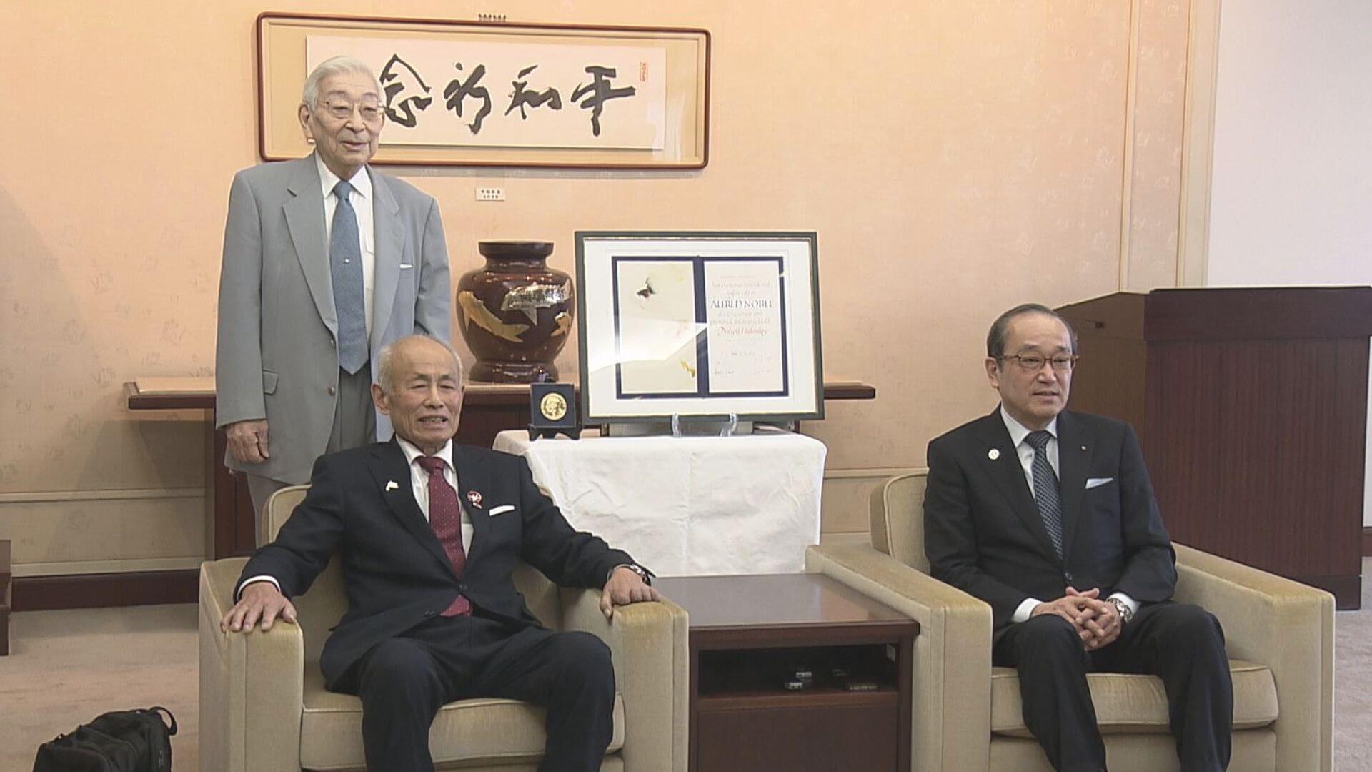 日本被団協が市長訪問　ノーベル平和賞のレプリカメダルなど披露　広島市