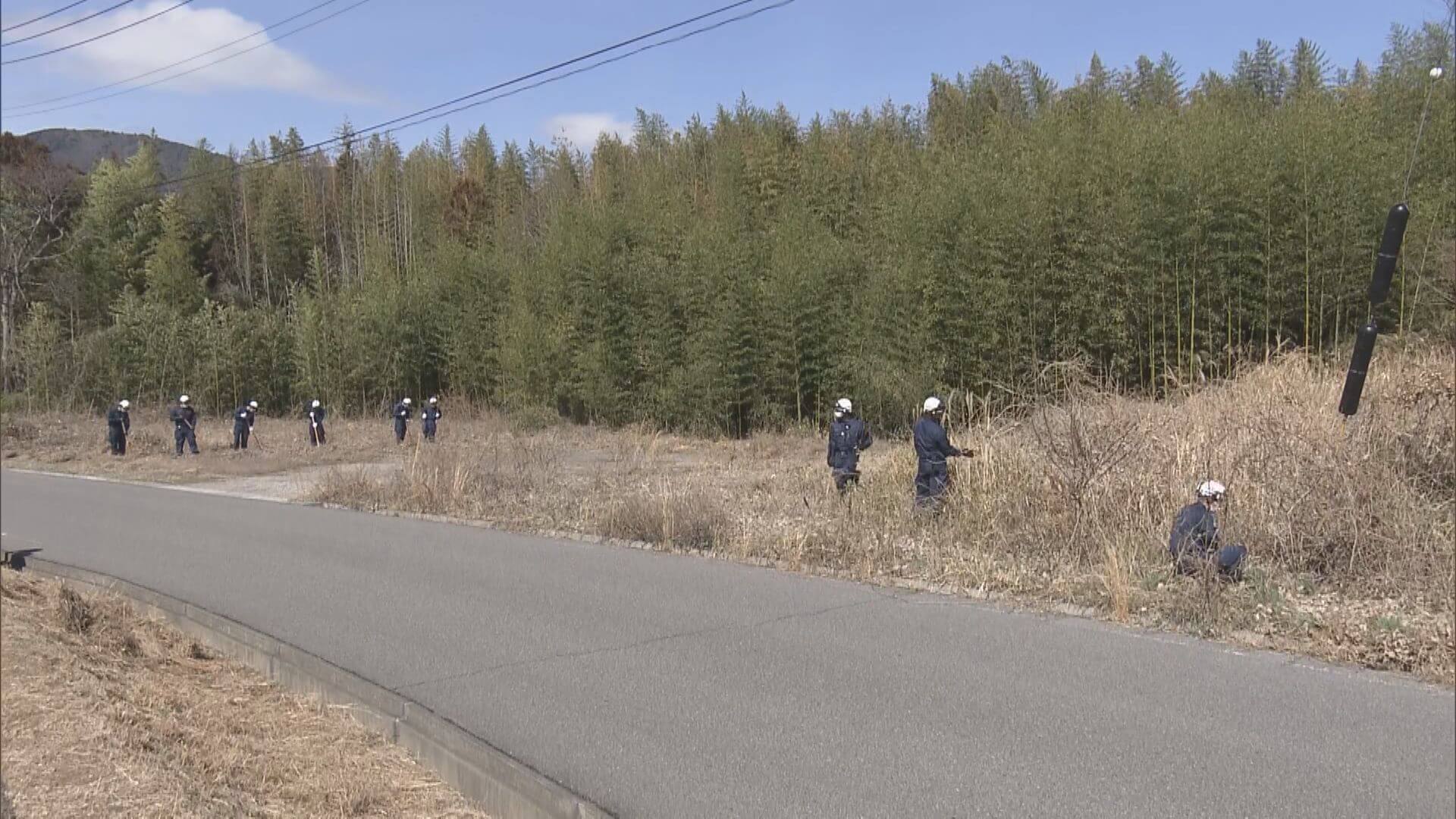 東広島市放火・殺人事件　現場周辺で一斉捜索始まる