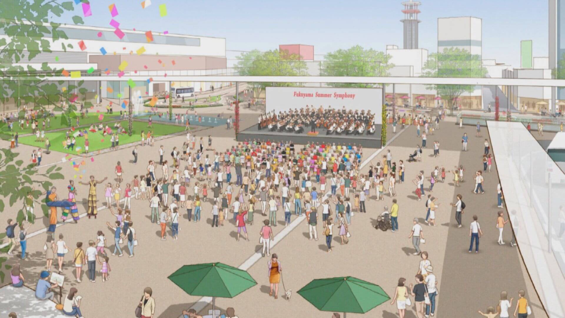 福山市が駅前再整備案を発表　南口に広場、北口に送迎場　2033年度完成へ