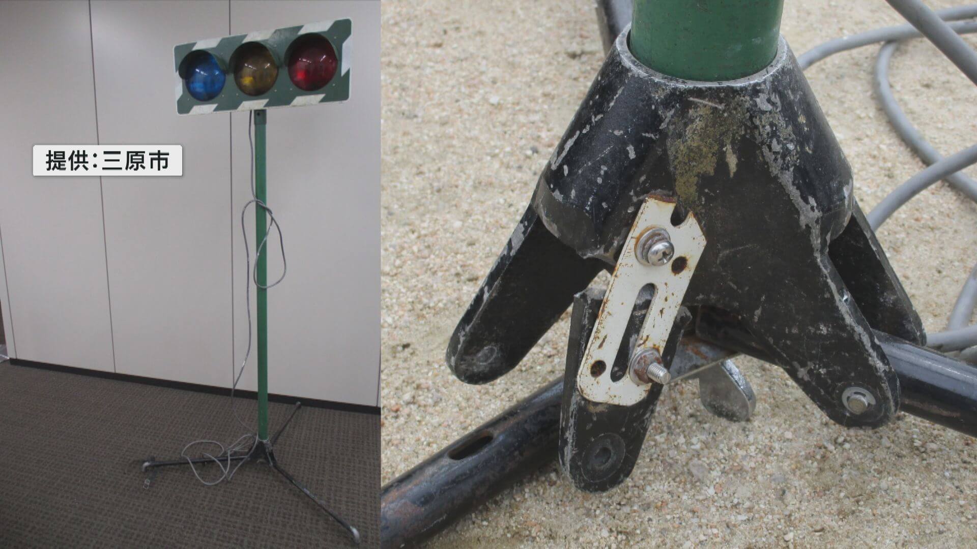 小学校の交通安全教室で信号機の模型が倒れ女子児童が頭にけが 修繕して使用の模型が壊れる 広島・三原市