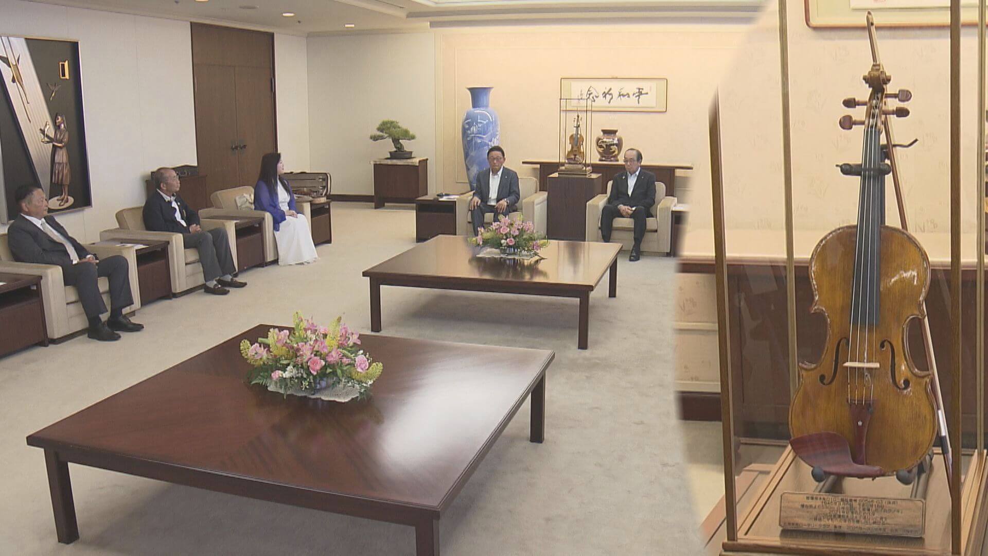 被爆樹木バイオリン広島市に寄贈　「音楽から平和を発信」