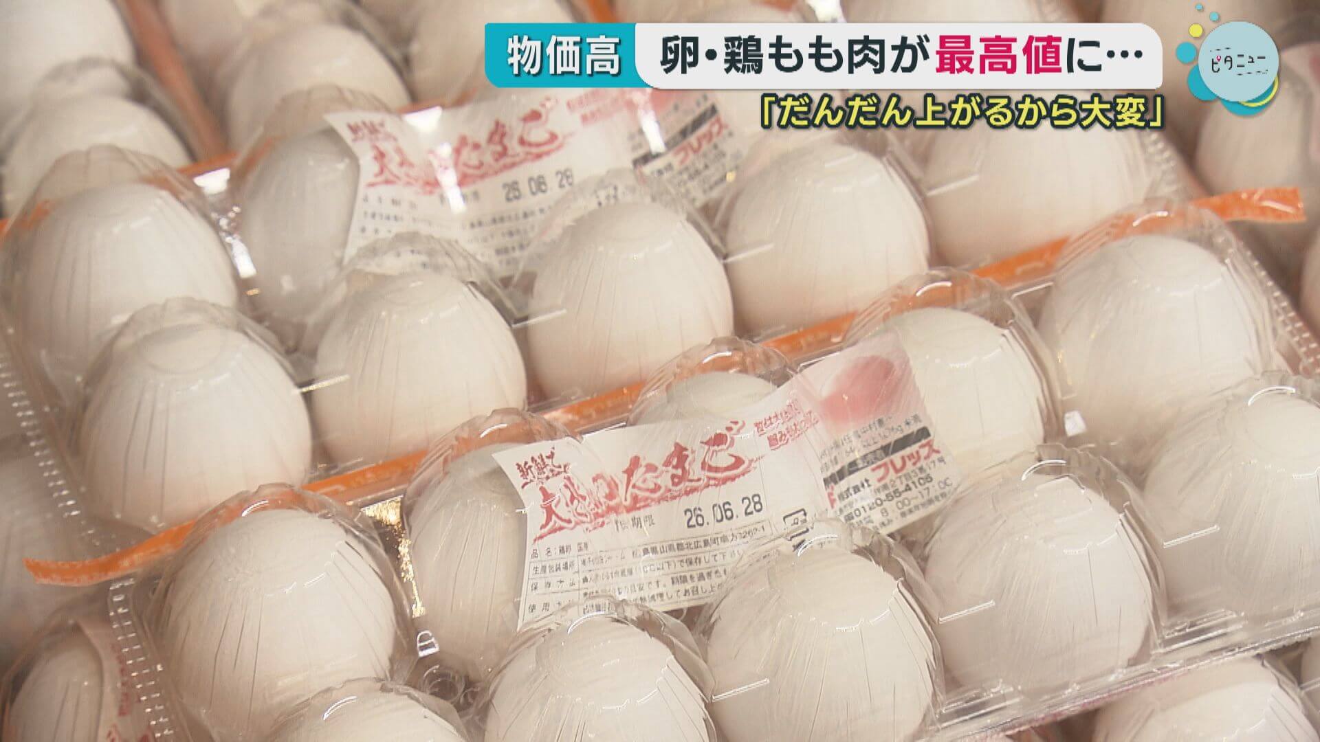 卵と鶏肉が高値続く　一方でコメは値下がり【広島】