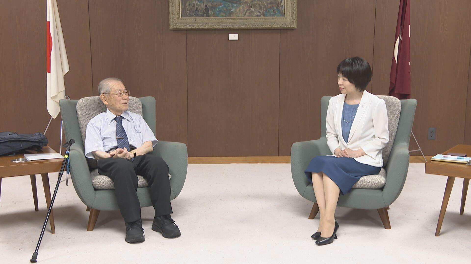 ５月に就任　県被団協　原田理事長　知事に就任あいさつ　広島