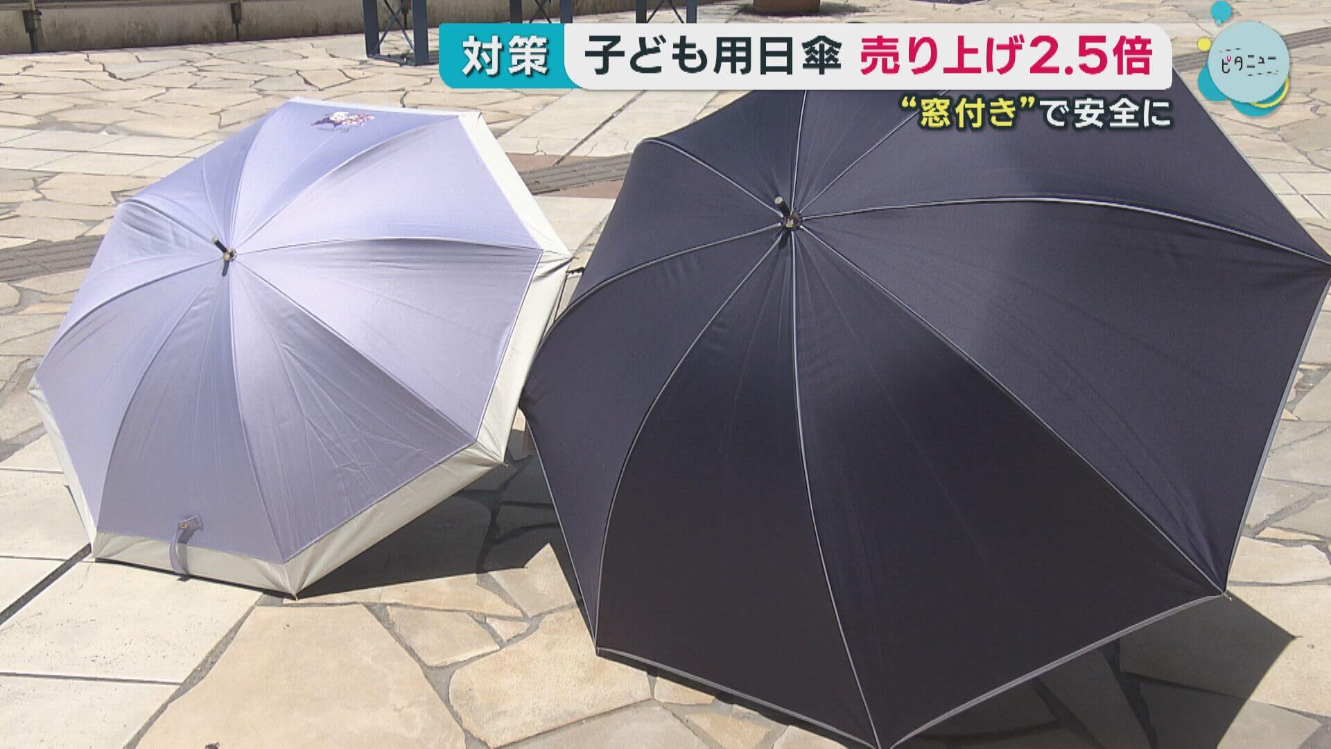 相次ぐ猛暑日…子ども用日傘 売り上げ２．５倍　“窓付き”で安全に　広島