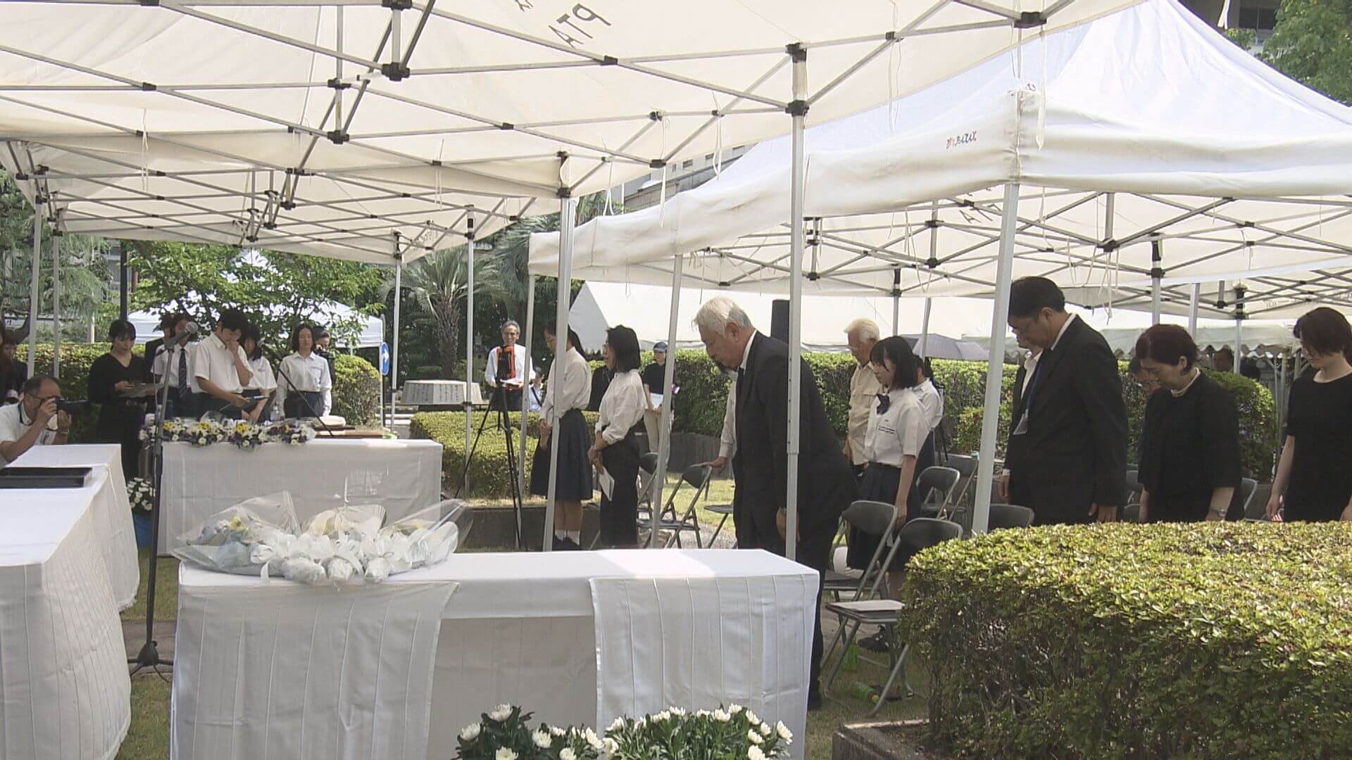広島国泰寺高校で慰霊祭　原爆により前身の広島第一中学校で369人が犠牲
