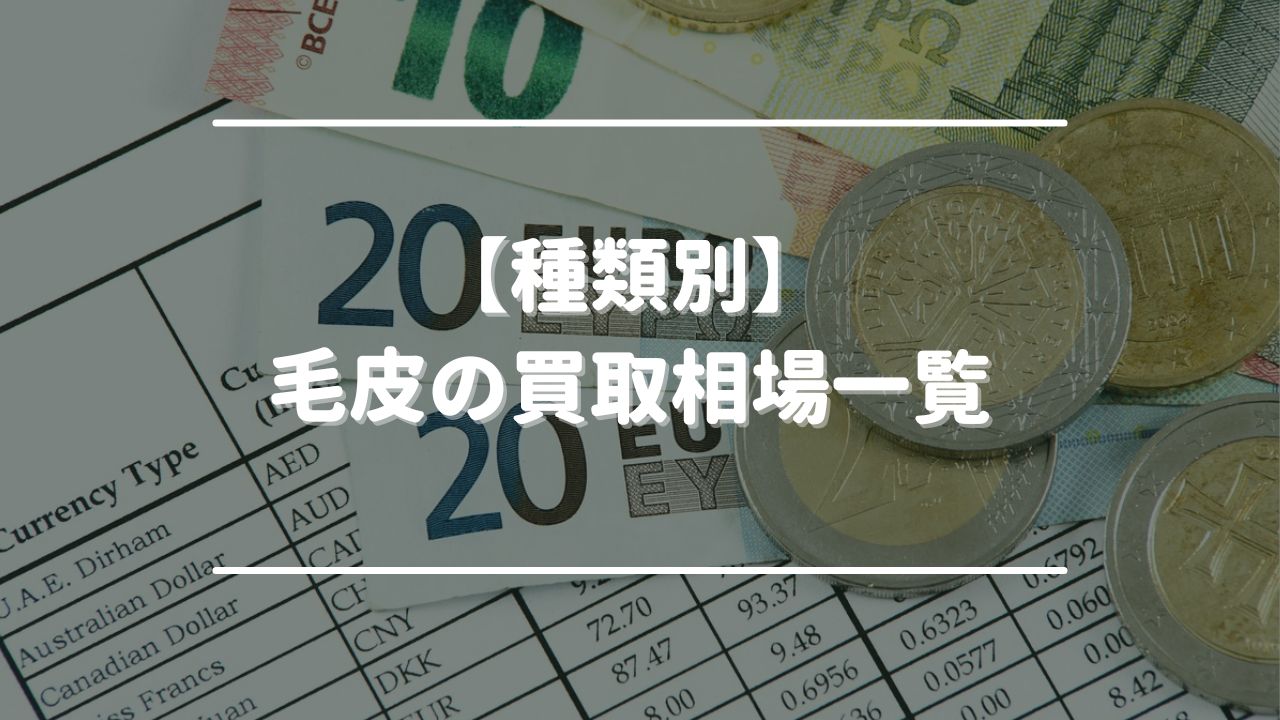 【種類別】毛皮の買取相場一覧